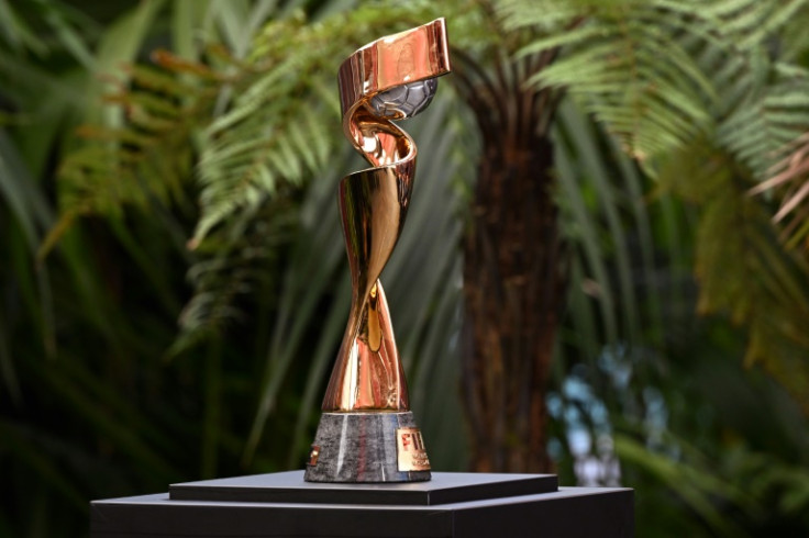 The Women's World Cup trophy on display in Auckland at the draw last October