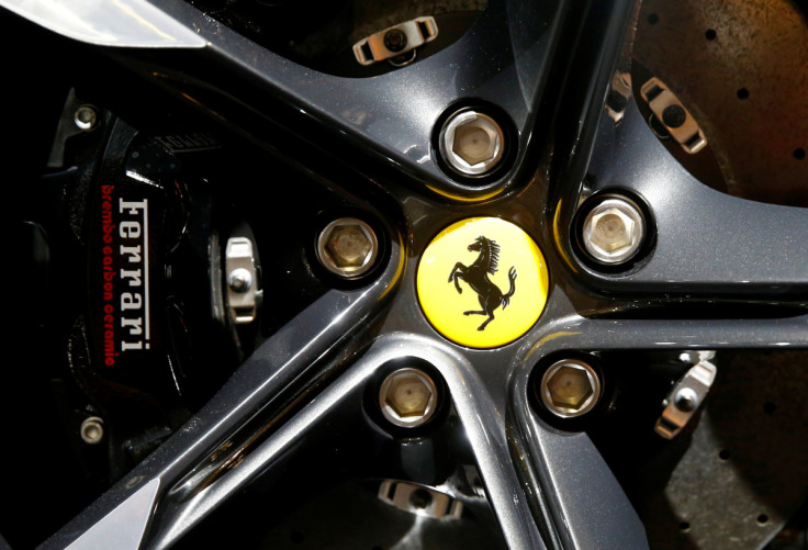 A Ferrari Roma sports car is seen at the Auto Zurich Car Show in Zurich