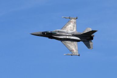 Polish Air Force F-16 performs during Wings Over Baltics Airshow 2019, in Tukums
