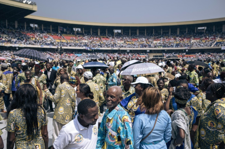 Pope Francis addressed thousands of youngsters at a packed stadium in DR Congo