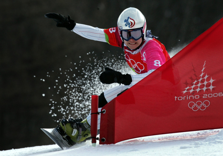 Fletcher from the US competes in the women's snowboard parallel giant slalom competition at the Torino Winter Olympic Games