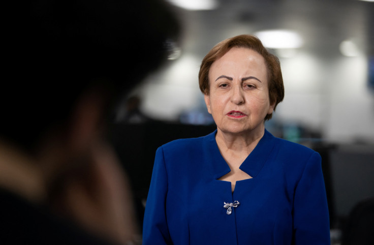 Iranian Nobel Peace Prize Laureate Shirin Ebadi attends an interview at the Thomson Reuters office in London