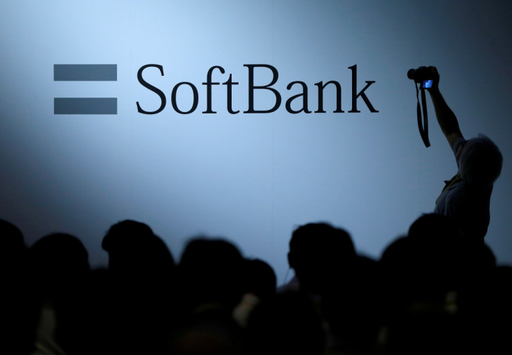 The logo of SoftBank Group Corp is displayed at SoftBank World 2017 conference in Tokyo