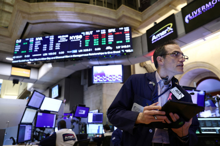 A trader works on the trading floor at the New York Stock Exchange (NYSE) in New York City