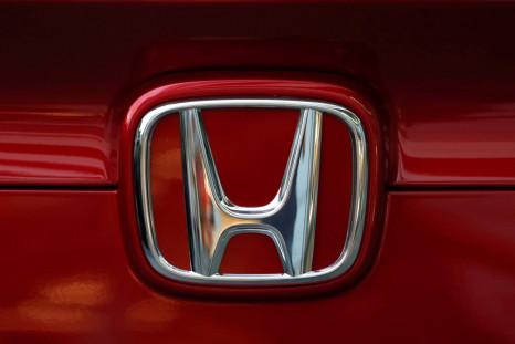 Honda Motor's logo is seen on Civic sedan car at its showroom in Tokyo