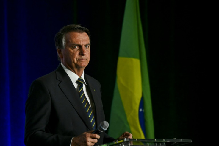 Former Brazilian president Jair Bolsonaro, speaking in Doral, Florida, on February 3, 2023
