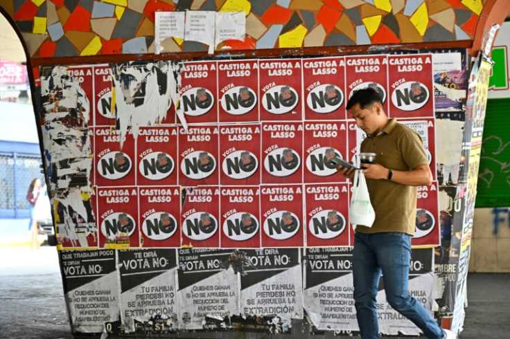 The opposition Citizen Revolution movement led by former socialist president Rafael Correa are campaigning for the rejection of proposed constitutional reforms