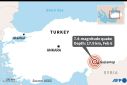 Map of Turkey locating the epicentre of a 7.8-magnitude earthquake that struck on Monday.