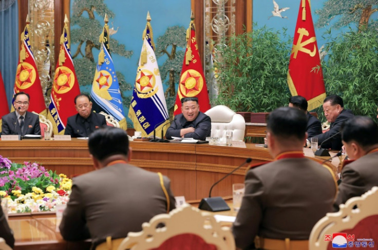 North Korean leader Kim Jong Un (C) recently called for an 'exponential' increase in Pyongyang's nuclear arsenal
