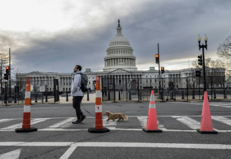 Security fencing is going up around the Capitol ahead of US President Joe Biden's State of the Union address