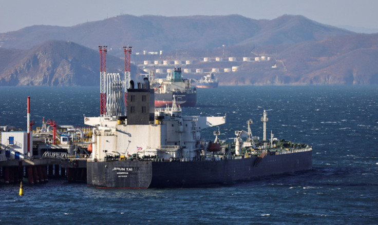 Shun Tai crude oil tanker is seen anchored at the terminal Kozmino in Nakhodka Bay