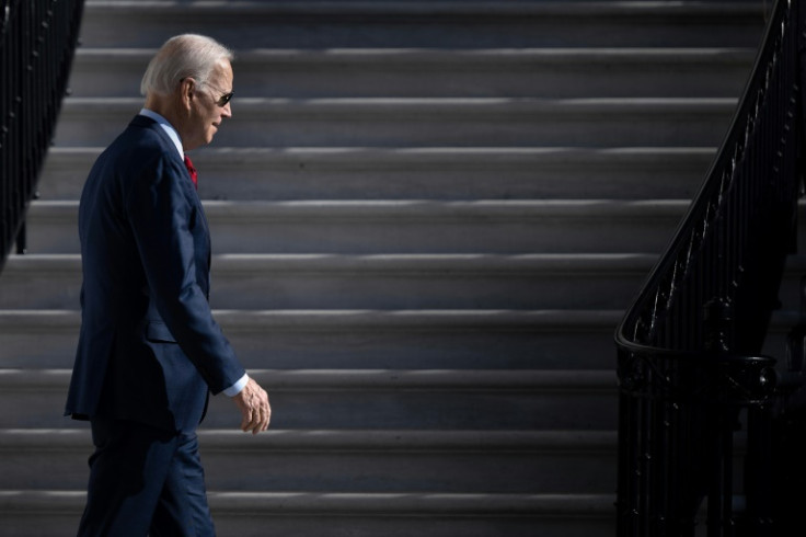 US President Joe Biden walks to board Marine One on the way to Wisconsin
