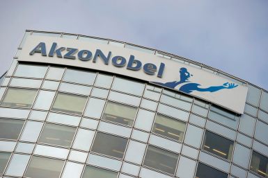 AkzoNobel's logo is seen in Amsterdam