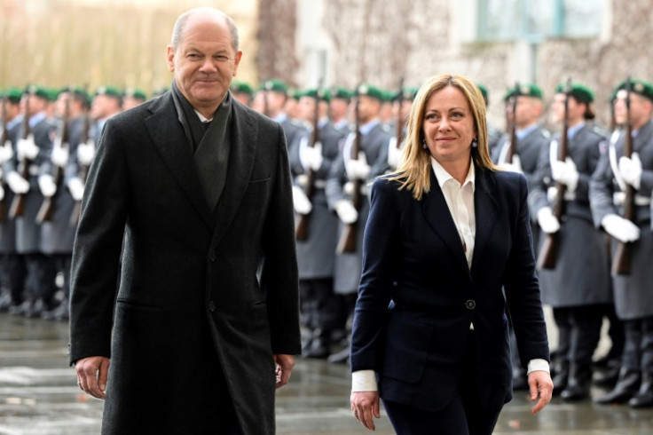 German Chancellor Olaf Scholz with Italy’s Giorgia Meloni in Berlin last week