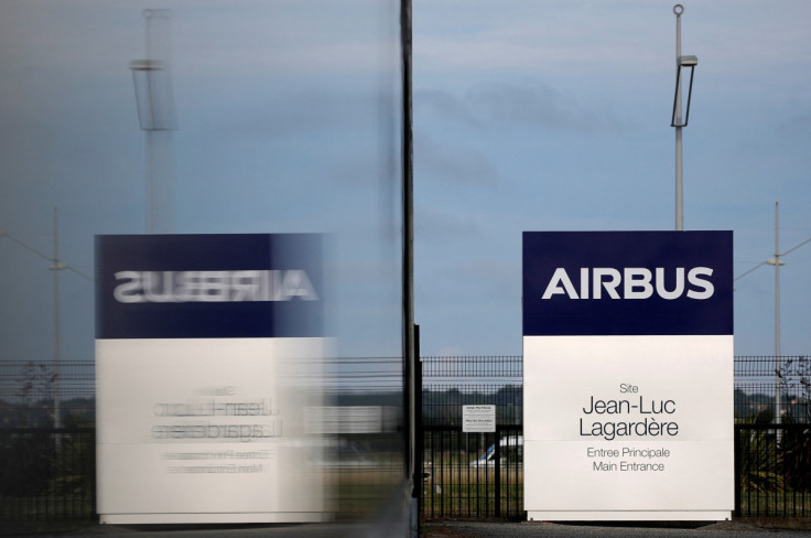 Entrance of the Jean-Luc Lagardere A380 production plant at Airbus headquarters in Blagnac