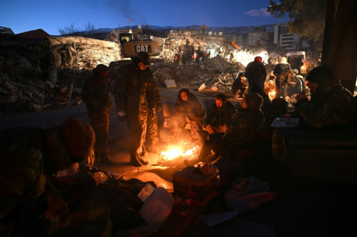 People left homeless by Turkey's quake are huddling around fires at night to stay warm in the winter cold