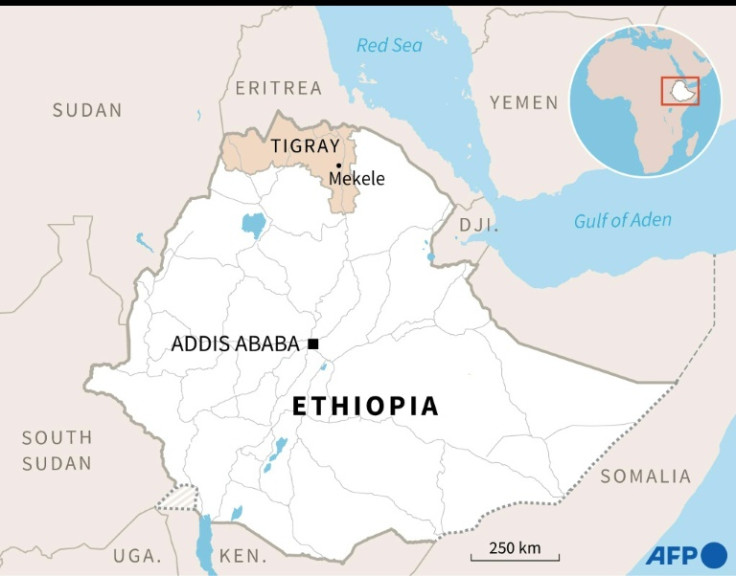 Map of Ethiopia locating Tigray region.