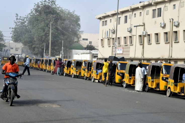 Rickshaw taxis, cars and motorbikes line the streets of Nigeria's northern city Kano as the fuel scarcity hits drivers