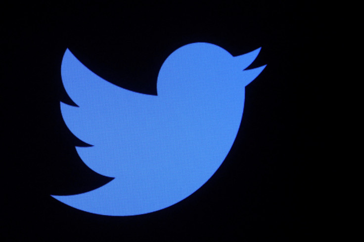 The logo for Twitter is displayed on a screen on the floor of the NYSE in New York