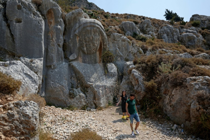 A stone sculpture in Antakya, which rivalled Alexandria as a major centre of early Christianity