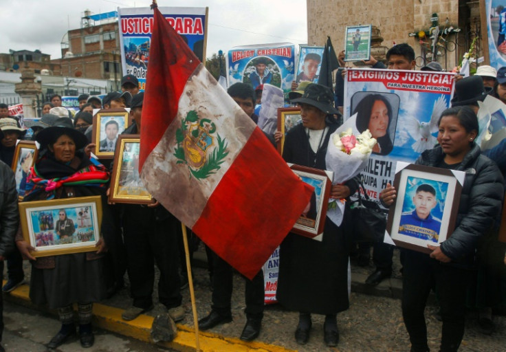 Hundreds protested in Juliaca, where 18 people lost their lives in clashes a month ago