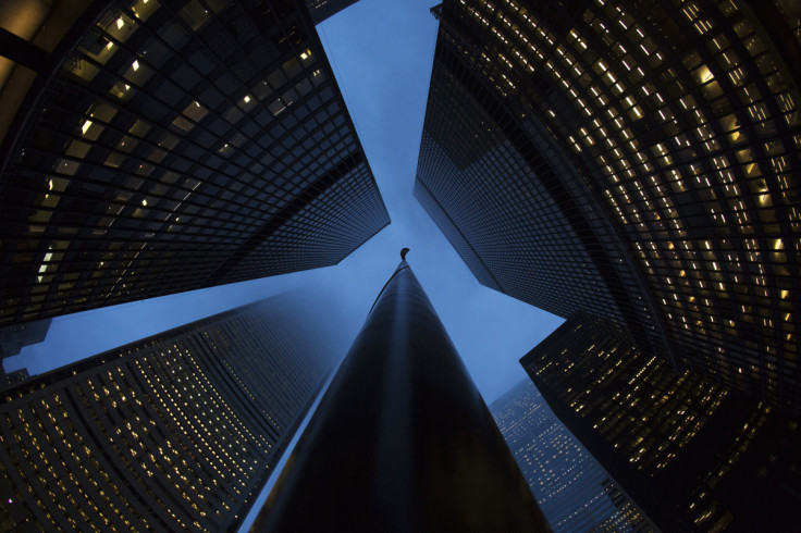 Buildings are seen in the financial district of Toronto