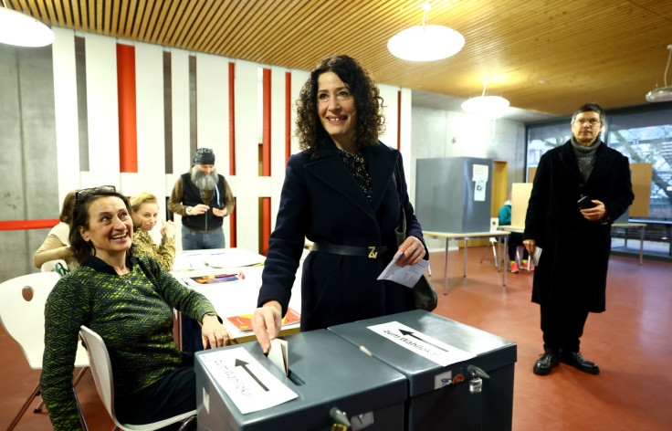 Top candidate of The Greens Bettina Jarasch casts her vote in repeat state elections Berlin