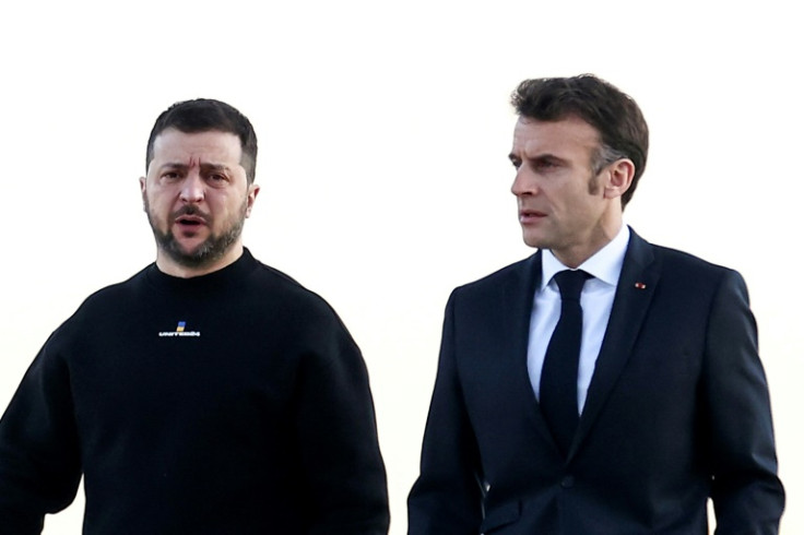 French President Emmanuel Macron told Ukrainian leader Volodymyr Zelensky that he was 'determined to help Ukraine to victory'