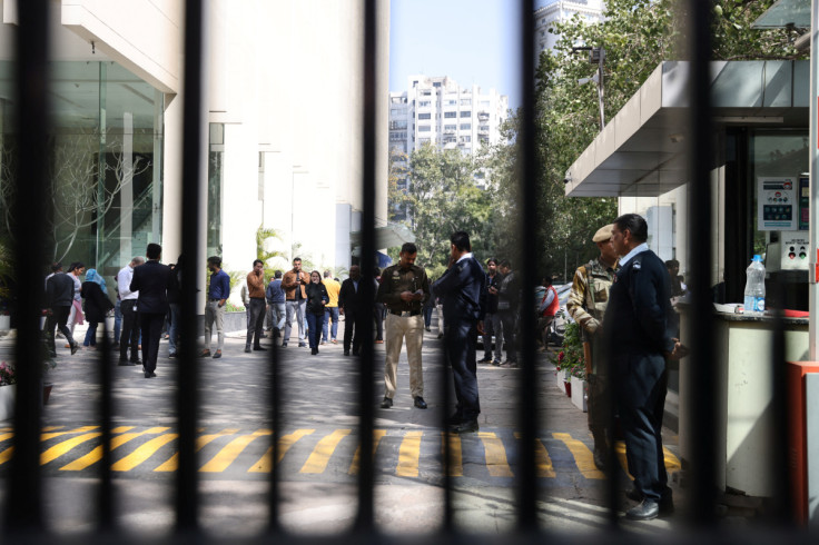 Income tax officials conduct a search at BBC office in New Delhi