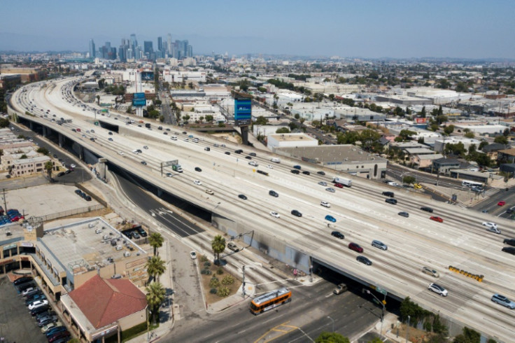 The Los Angeles skyline. In a 15-minute city, all amenities would be a short walk or bike ride from home