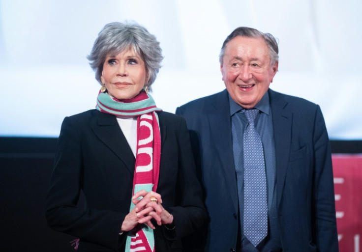 Jane Fonda with Austrian entrepreneur Richard Lugner, her host for the Vienna Opera ball