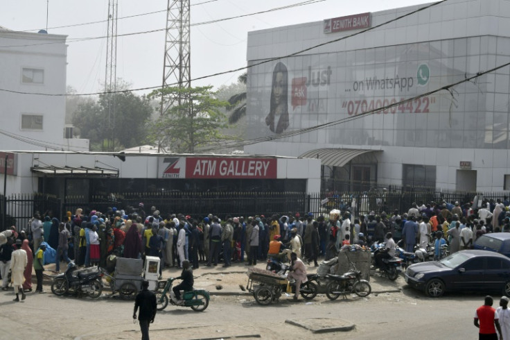 Cash shortages in Nigeria have created long lines outside banks and ATMS as customers try to get their hands on bank notes