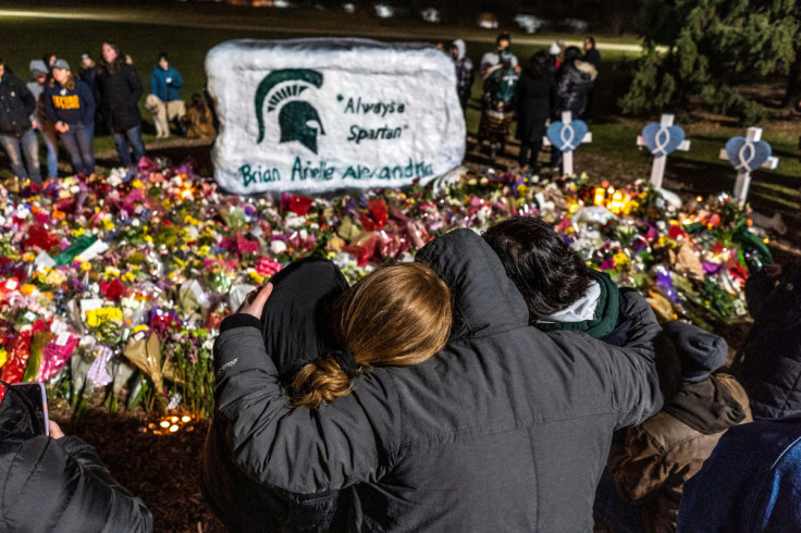 Vigil at The Rock on the Michigan State University campus in East Lansing, Michigan
