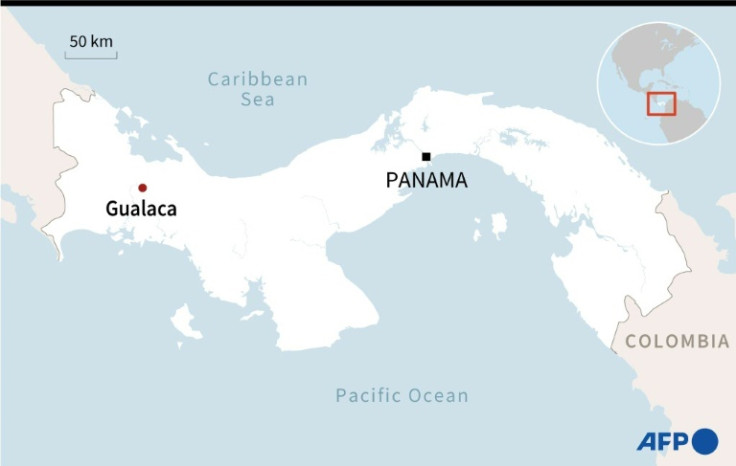 Map showing Gualaca, Panama, where a bus accident killed dozens of migrants