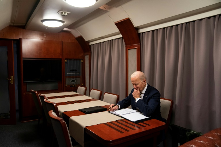 Darkened Plane Silent Overnight Train How Biden Got To Kyiv IBTimes   Us President Joe Biden Took Train Overnight Polish Border Kyiv Making His First Visit Ukraine 