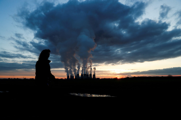 Sunset over Drax power station in North Yorkshire