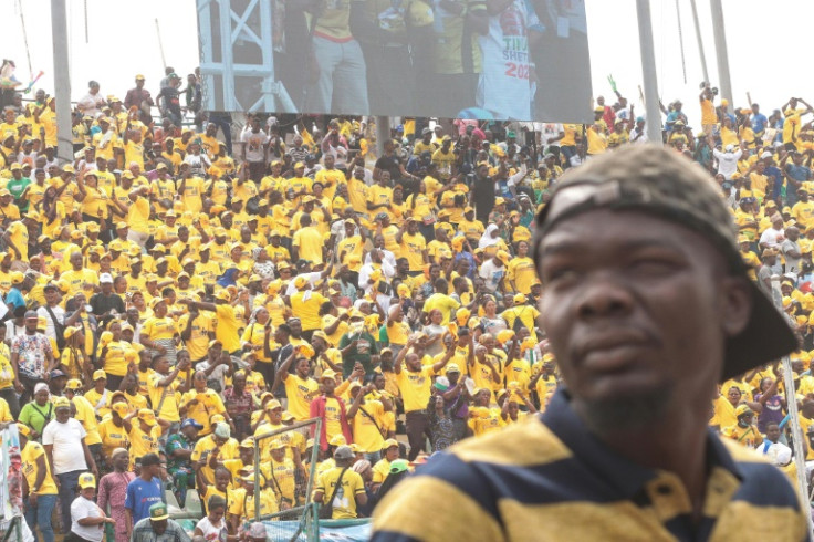 Nigeria ruling party candidate Bola Tinubu rallied thousands of supporters for his final Lagos campaign stop