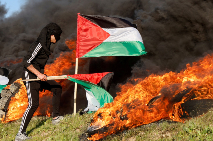 Palestinians clash with Israeli forces near the Israel-Gaza border, east of Gaza City