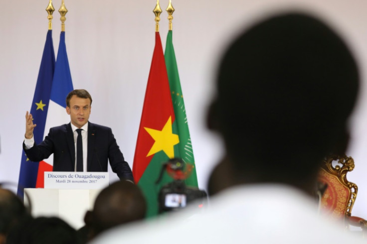 French President Emmanuel Macron addressed students at the University of Ouagadougou in 2017