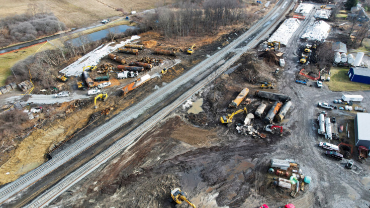 U.S. Transportation Secretary Pete Buttigieg visits the site of the derailment of a train carrying hazardous waste in East Palestine, Ohio