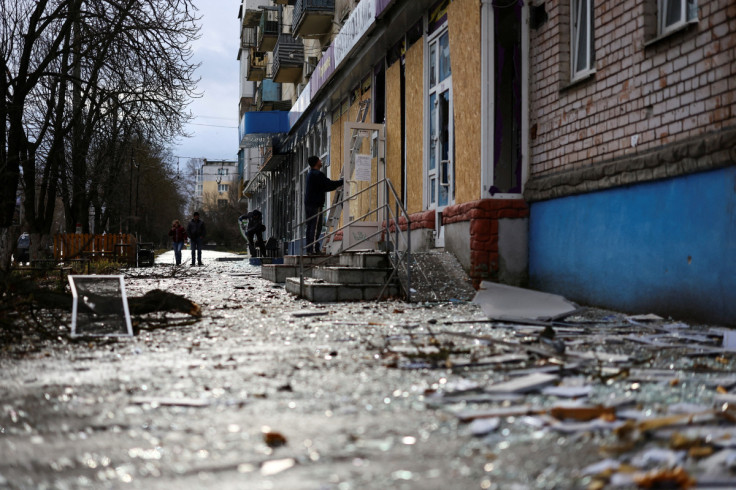 Aftermath of Russian military strike in Kherson