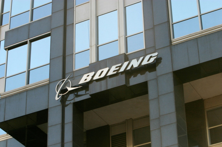 The Boeing logo is seen on the office building in Chicago