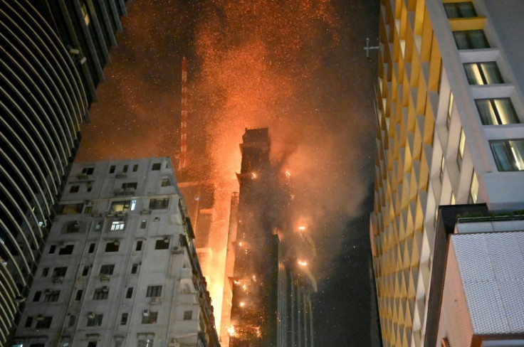 A fire breaks out in an office building under construction in Hong Kong's Tsim Sha Tsui neighbourhood