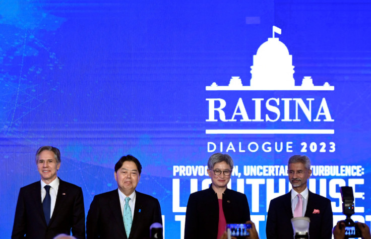 Quad Ministers' panel at the Taj Palace Hotel in New Delhi