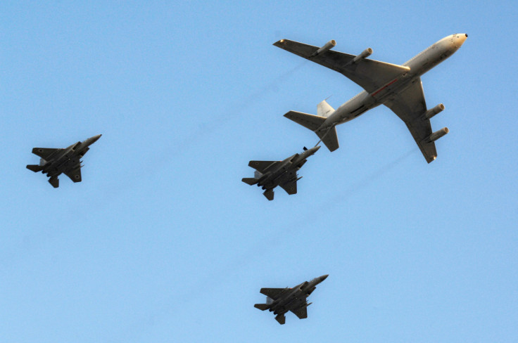 Israeli air force F-15s are fuelled in the air during pilot graduation ceremony at Hatzerim air base