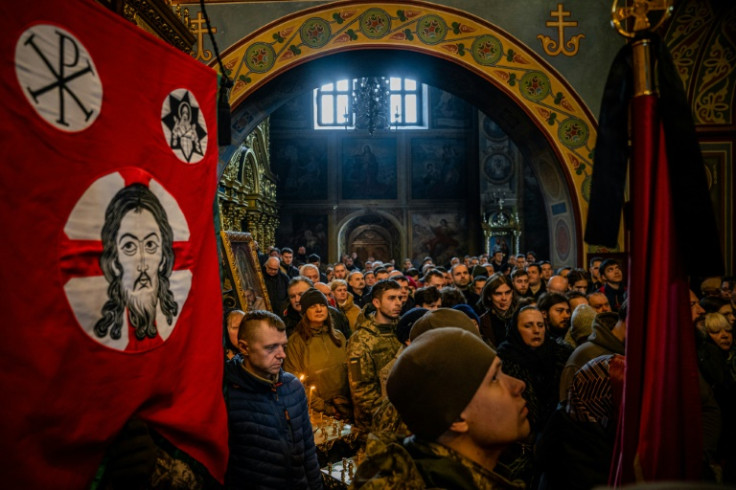 Hundreds packed into the Kyiv church for the funerals