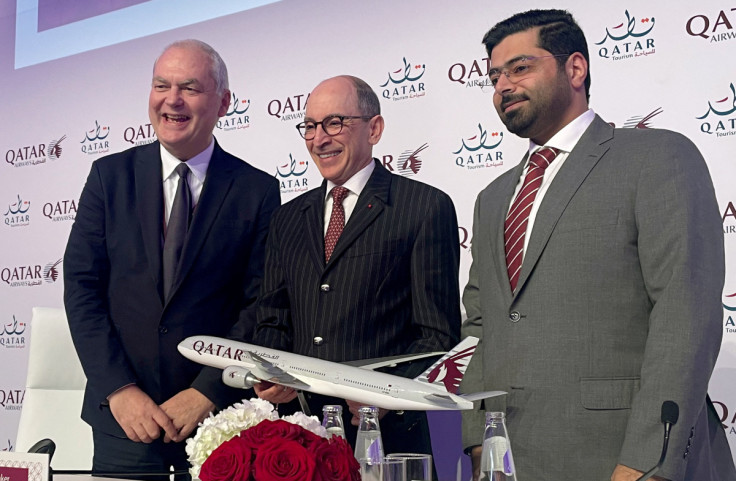 Qatar Airways CEO Akbar Al Baker speaks to the press at the ITB tourism fair in Berlin