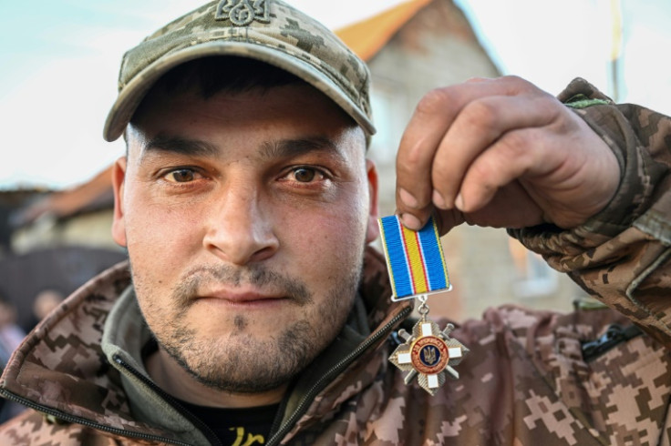 Hero: Ukrainian Roma soldier Viktor Ilchuk with his bravery medal