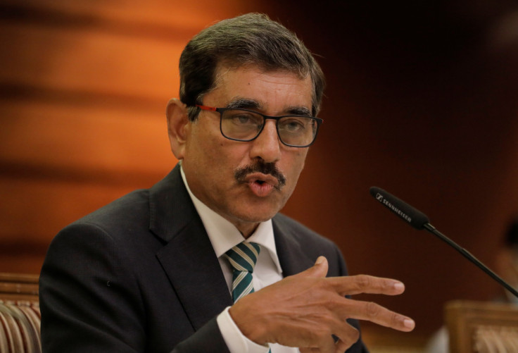 Nandalal Weerasinghe, newly appointed Governor of the Central Bank of Sri Lanka, speaks during a news conference, amid the country's economic crisis in Colombo