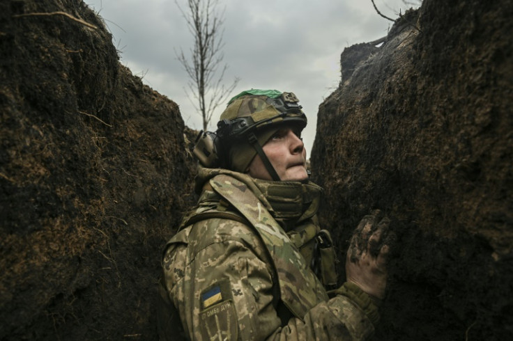 A Ukrainian serviceman near Bakhmut